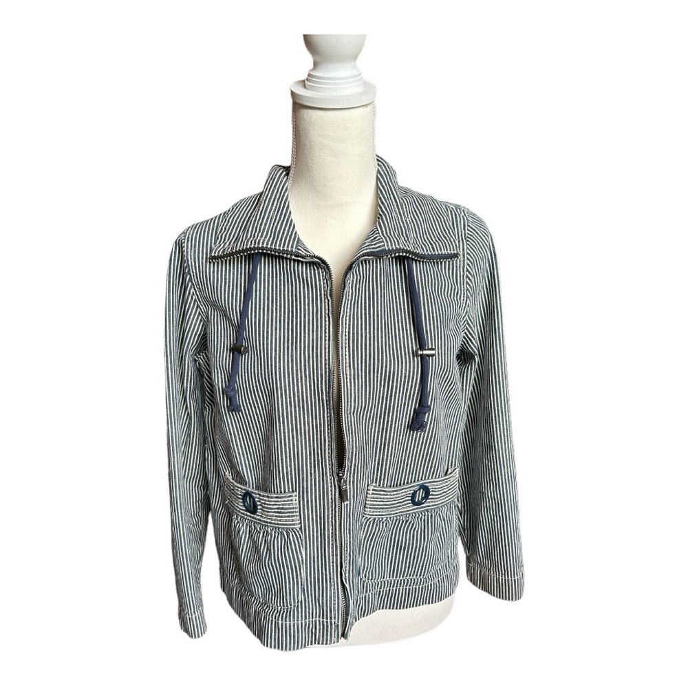 Christopher and Banks petite small railroad zipper jacket
